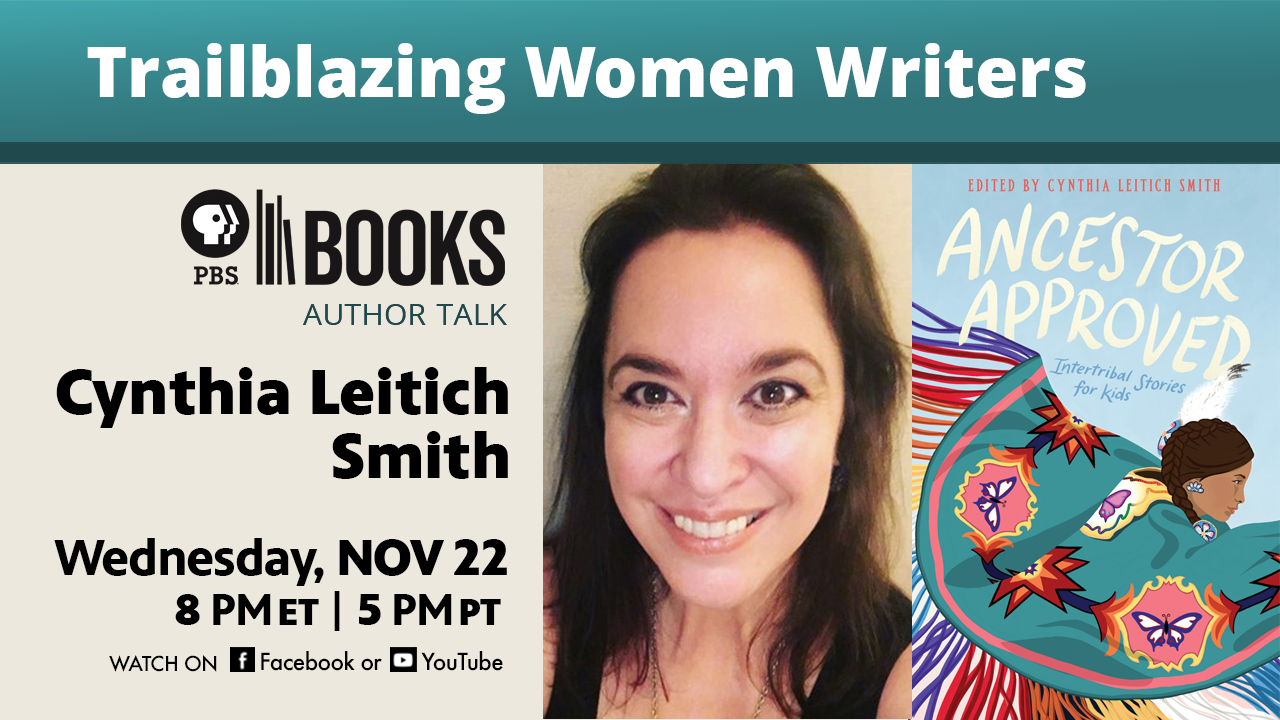 Cynthia Leitich Smith headshot, book cover, and event information
