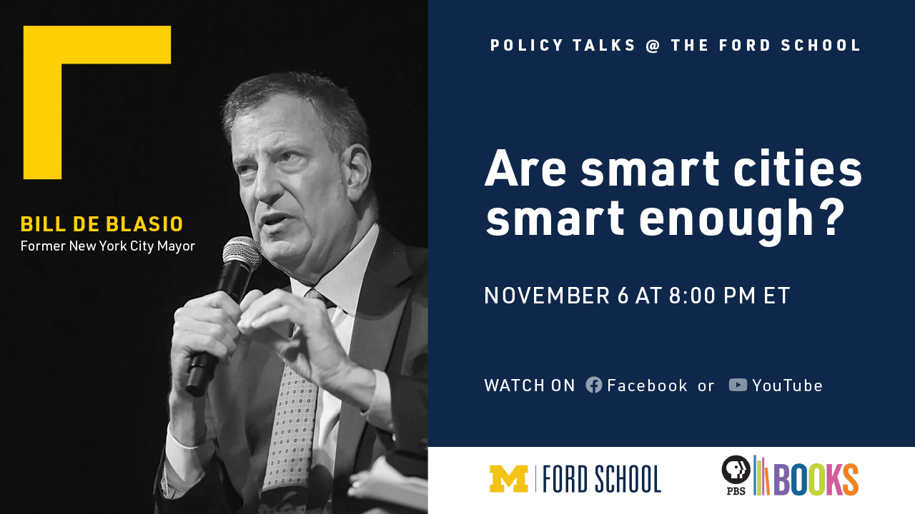 Bill de Blasio - Ford School Policy Talk information and headshot