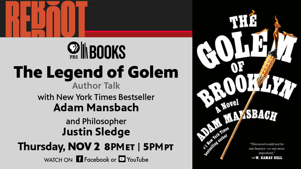 Monster Mash event details and book cover of "The Golem of Brooklyn"
