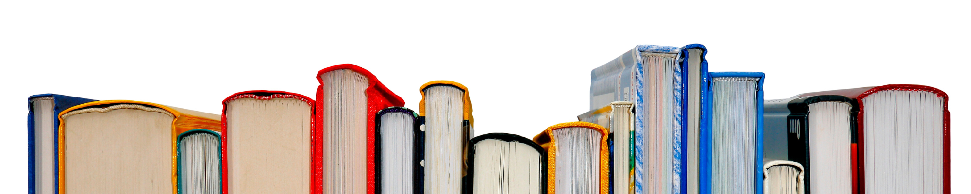 Horizontal Stack of Colorful Books